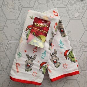 Nwt Christmas 2pc Shrek Hand Towels Set, 15" × 25"